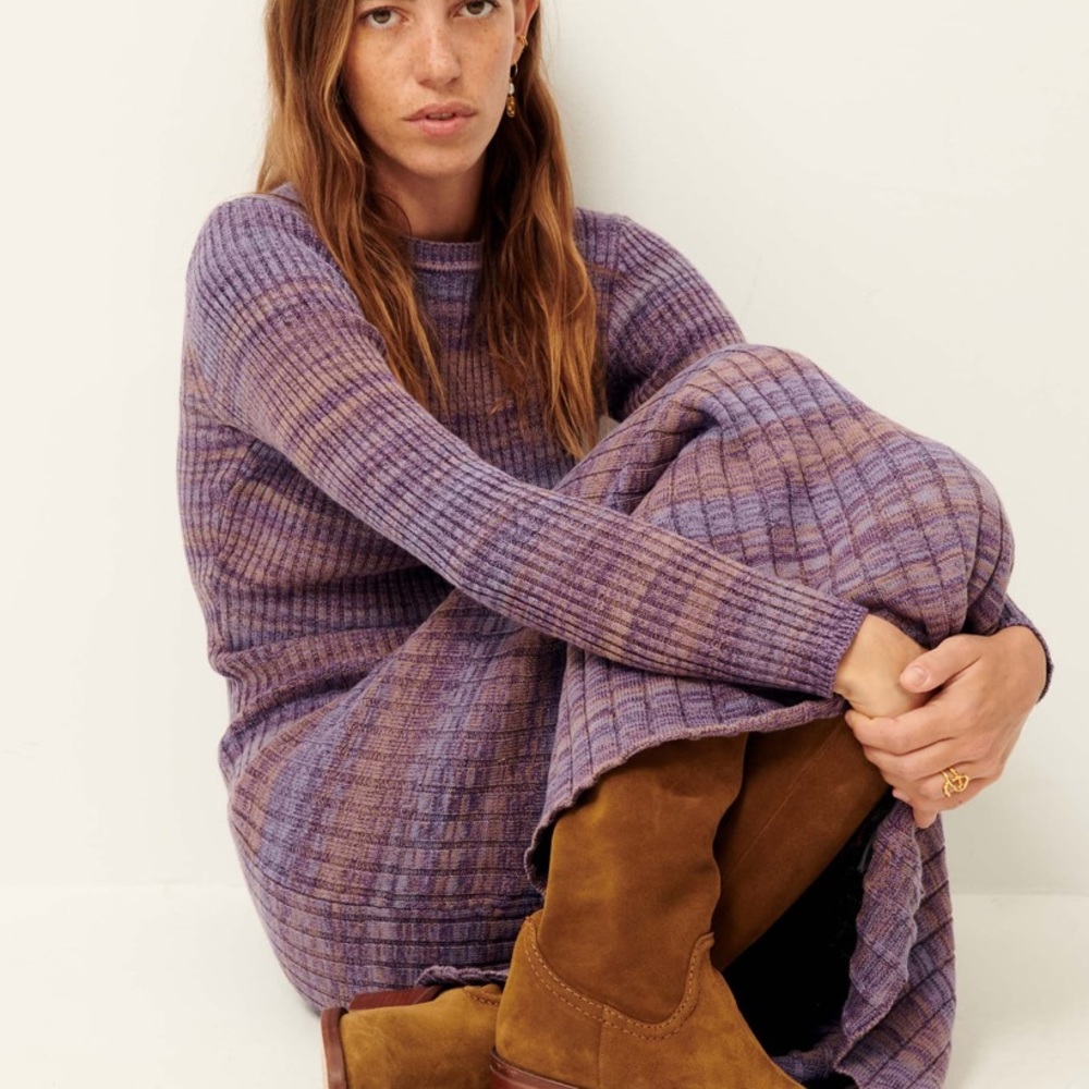 Sessun knit sweater dress (Manifi dress) in craft violet like sezane dresses